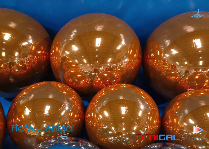 ​Orange Inflatable Mirror Ball – 5ft for Halloween & Fall Festivals