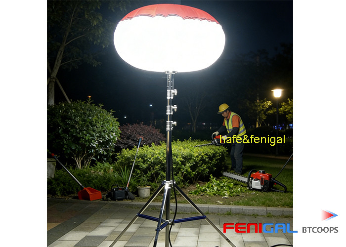 LED Balloon Light on Tripod in Night Scene